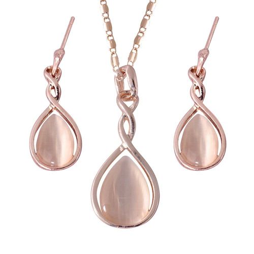 Ensemble De 2 Colliers Et Boucles D'oreilles En Alliage Pour Femme, Pendentif Goutte D'eau, Tendance