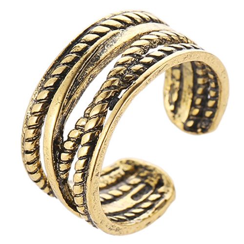 Bague Creuse Ouverte Et Large Pour Homme Et Femme, Accessoire De Bijouterie Unisexe En Alliage (Or)