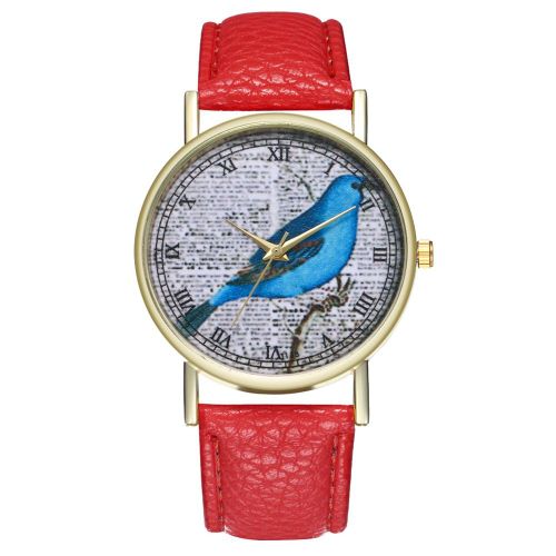 Montre A Quartz Zhoulianfa Avec Bracelet En Cuir Synthetique, Motif Simple, Unisexe, Pour Couple (Rouge)