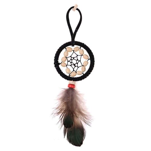 Porte-Cles De Voiture En Alliage Avec Pendentif Attrape-Reves En Plumes Fait A La Main De Style Ethnique