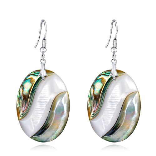 1 Paire De Boucles D'oreilles Pendantes Delicates Pour Femmes Et Filles Avec Pendentif Coquillage Rond