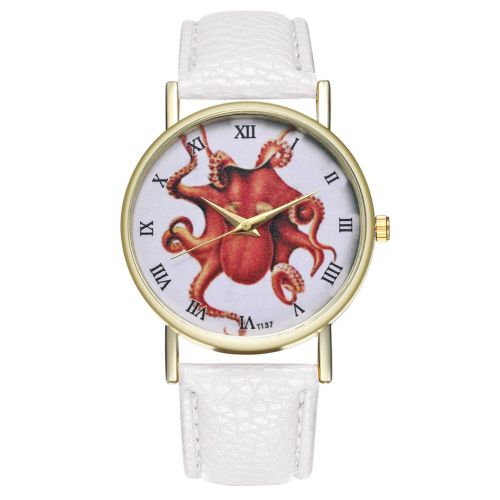 Montre A Quartz Zhoulianfa Avec Bracelet En Cuir Synthetique, Motif Simple, Unisexe, Pour Couple (Blanc)