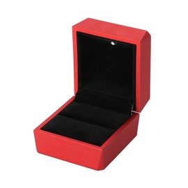 Boite a bijoux avec eclairage LED pour demande en mariage (rouge, boite a bagues)