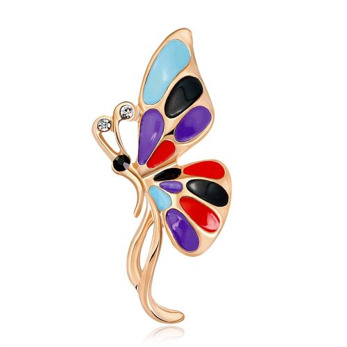 Broche En Alliage De Strass Pour Femme, Accessoire De Bijouterie, Papillon Colore, Insecte, Echarpe