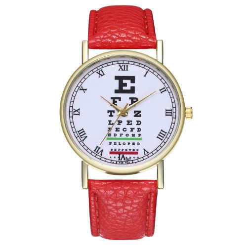 Montre A Quartz Zhoulianfa A La Mode Avec Chiffres Romains Et Bracelet En Cuir Pu (Rouge)