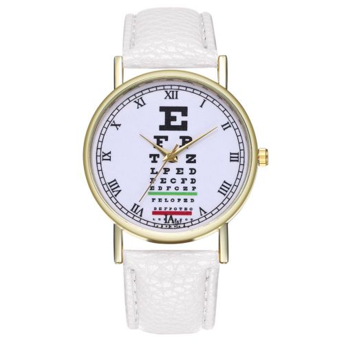 Montre A Quartz Zhoulianfa A La Mode Avec Chiffres Romains Et Bracelet En Cuir Synthetique (Blanc)