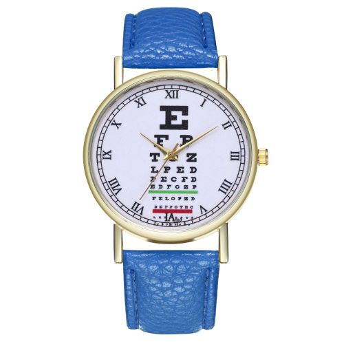 Montre A Quartz Zhoulianfa A La Mode Avec Chiffres Romains Et Bracelet En Cuir Pu (Bleu)