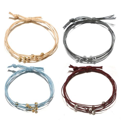 Lot De 4 Bracelets Joncs Multicouches Reglables Faits Main Pour Hommes Et Femmes