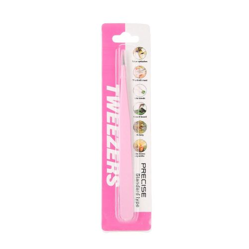 Pince A Epiler Coloree Antistatique En Acier Inoxydable Pour La Fabrication De Bijoux (Rose, Droite)