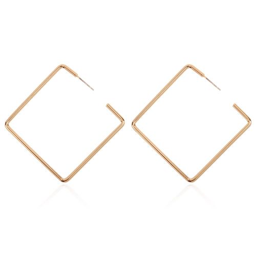 Boucles D'oreilles A Tige Carrees En Alliage Geometrique Exagere En Argent 925 Pour Femmes