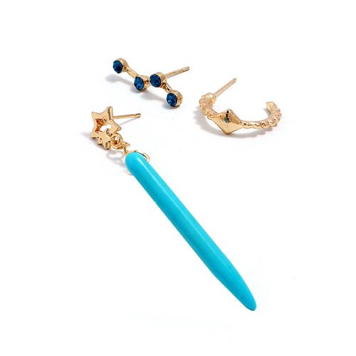 Lot De 3 Boucles D'oreilles A Tige Personnalisees En Alliage, Motif Tournesol, Hibou, Etoile, Tendance 02