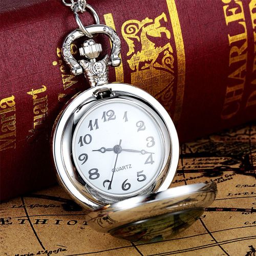Montre De Poche A Quartz En Alliage Pour Femme, Style Vintage, Motif Fleur Et Papillon
