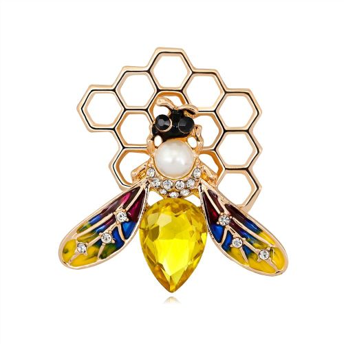 Broche Vintage En Alliage Avec Strass Pour Femme, Accessoire De Bijouterie, Motif Abeille Et Insecte