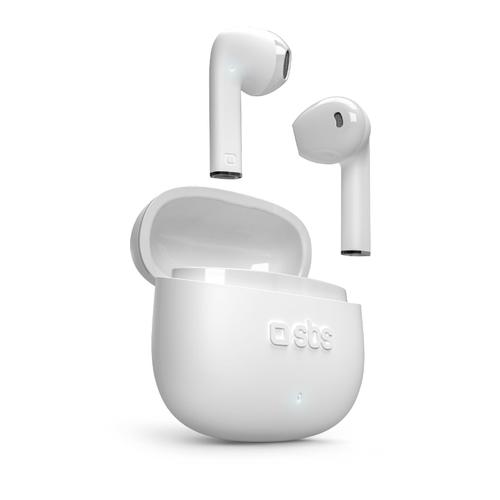 SBS One Color Semi-In-Ear blanc? Casque TWS-BT (3?h, Filaire), ?couteurs, Blanc