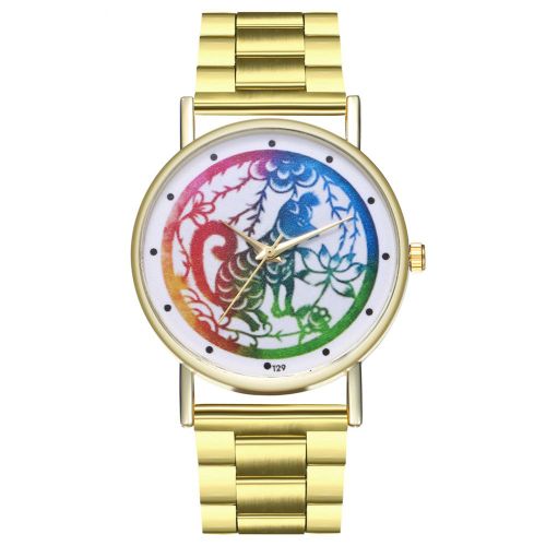 Montre A Quartz Zhoulianfa Avec Bracelet En Acier, Cadran Rond, Decontractee, Unisexe