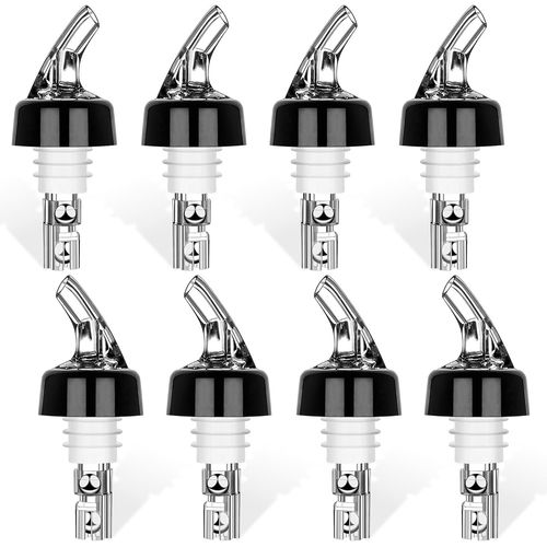 Checarzhn--No1-Lot De 8 Becs Verseurs De Bouteilles De 2 Cl - Pour Bouteilles Avec Fonction Stop - Couvercle De Protection - Distributeur De Boissons, Spiritueux, Distributeur De Vin, Cocktail, Bar À