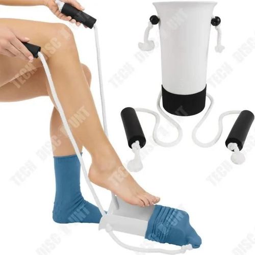 Enfileur De Chaussettes - Td® - Version Agrandie - Abs - Bouton Réglable - Antidérapant