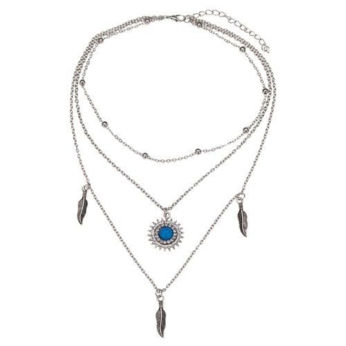 Collier Simple En Alliage Multicouche Pour Femmes Et Filles, Pendentif, Chaine, Bijoux Decoratifs