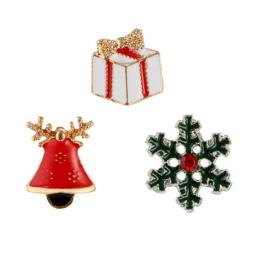 Broche En Alliage A La Mode Pour Vetements, Serie De Noel, Flocon De Neige, Cloche
