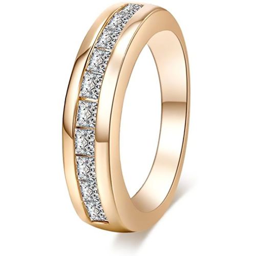 Bague En Cuivre Avec Decorations En Zircon Blanc, Simple Et Tendance, Cadeau (9#)