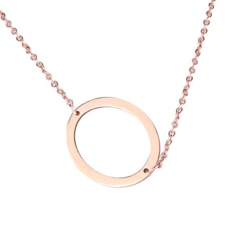 Colliers Tendance En Acier Inoxydable Avec Pendentif En Forme D'alphabet En Or Rose O