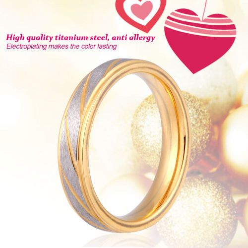 Bague De Fiancailles Ronde En Acier Titane Pour Homme Et Femme (8# Femelle)