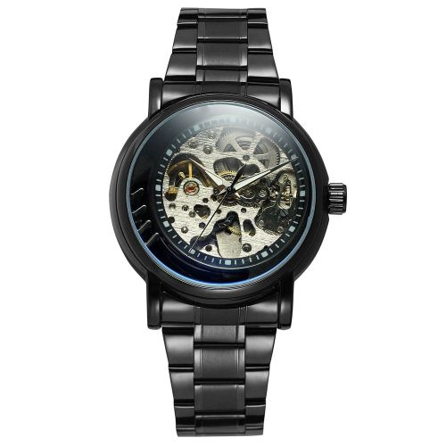 Montre-Bracelet Mecanique Automatique Etanche Pour Homme Winner (Noir)