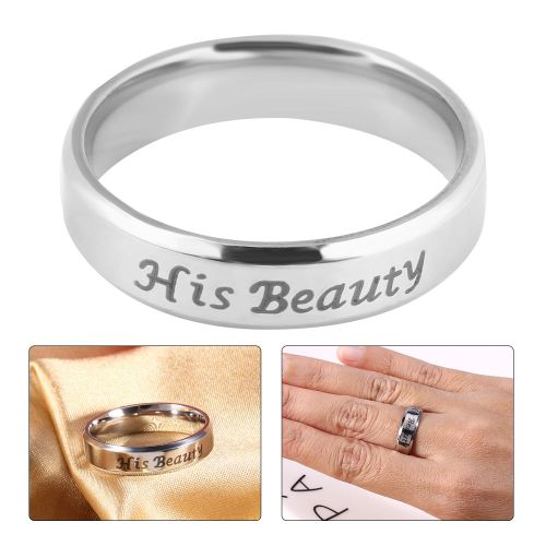 Bague Tendance En Acier Titane Pour Homme Et Femme, Bijou Avec Lettres Decoratives (Argent 9)