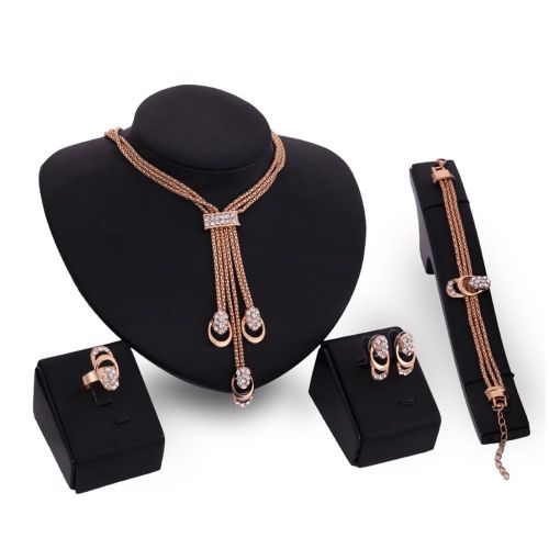 Ensemble De Bijoux Pour Femmes, Pendentif En Strass, Decoration, Collier, Boucles D'oreilles, Bague, Bracelet