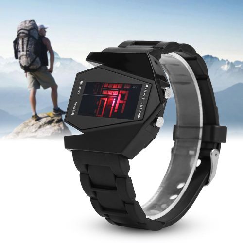 Montre-Bracelet Electronique Led Numerique Pour Enfants, Bracelet En Silicone, Noir