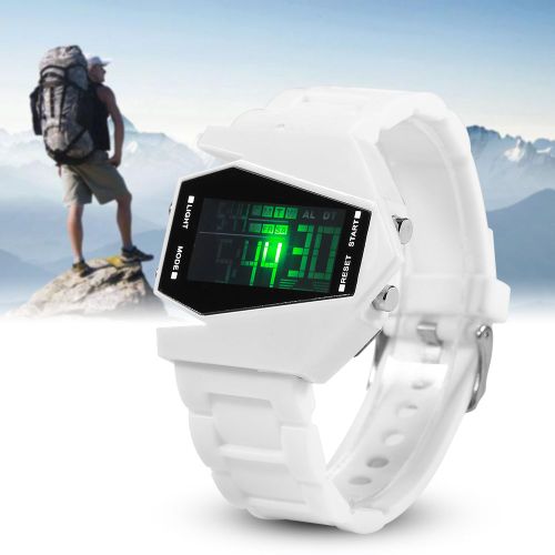 Montre-Bracelet Electronique Led Numerique Pour Enfants, Bracelet En Silicone, Blanc