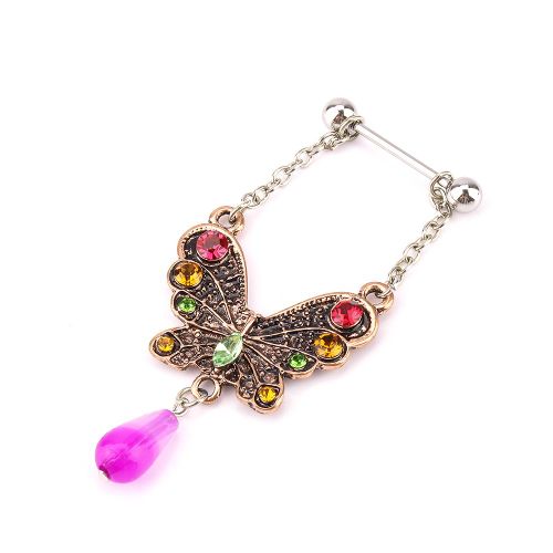 Piercing De Corps Papillon En Acier Chirurgical Pour Teton