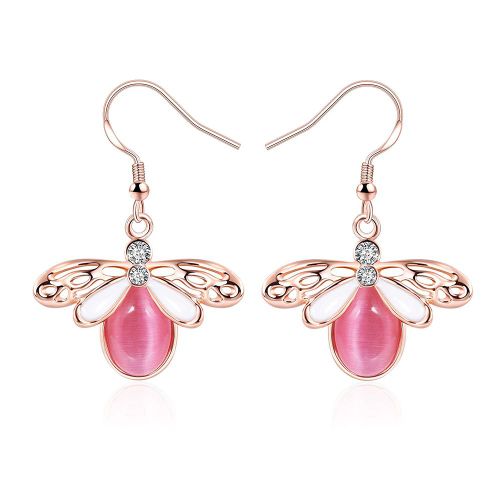 Romad Femmes Belle Elegante Strass Libellule Pendentif Pendentif Decoration Bijoux Boucles D'oreilles