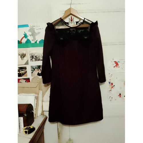 Robe Prune Haut Dentelle Noire 36 S Morgan De Toi Neuve.