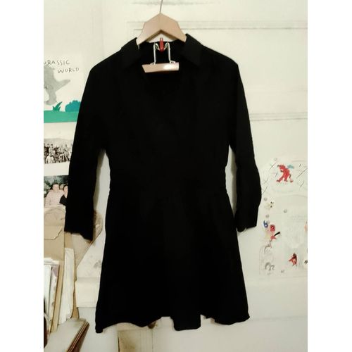 Robe Noire Col En V 38 M Zara Neuve.