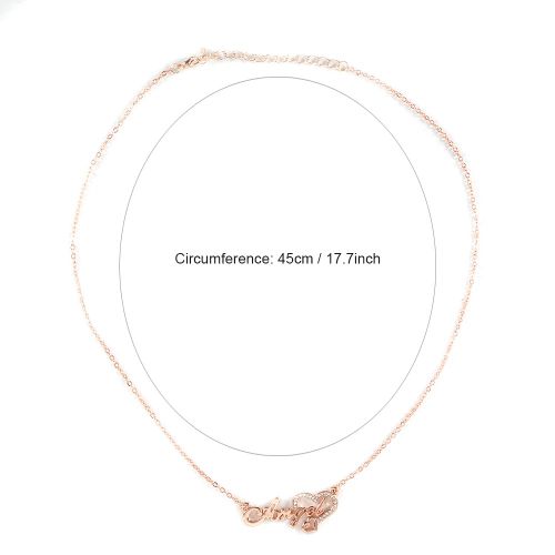 Collier Pendentif En Alliage Avec Lettres En Forme De Cour Et Strass (Dore)