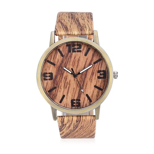 Montre A Quartz Analogique Tendance Avec Bracelet En Pu Et Boitier En Alliage Rond (#3)