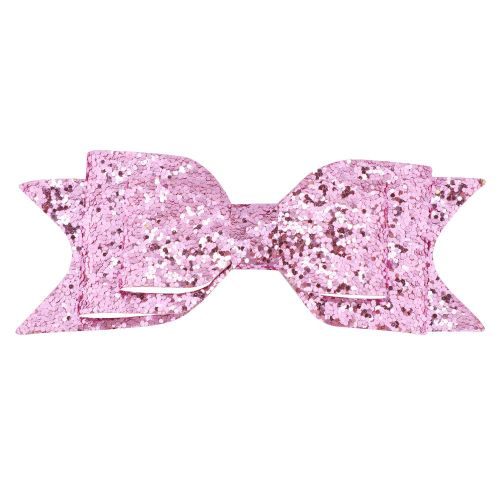 Pince A Cheveux Avec Noud Papillon Pour Femmes Et Filles, Accessoire Decoratif A Paillettes (Rose)