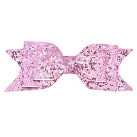 Pince A Cheveux Avec Noud Papillon Pour Femmes Et Filles, Accessoire Decoratif A Paillettes (Rose)