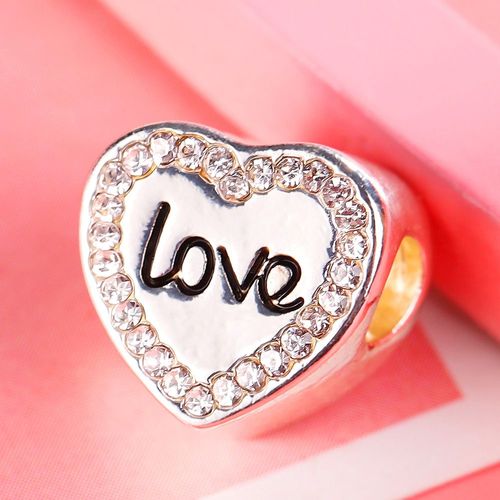 Pendentif En Forme De Cour En Alliage De Perles, Strass, Lettre, Collier, Bracelet, Accessoire Creux