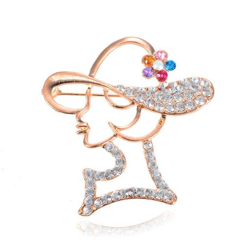 Broche Exquise En Strass Pour Femme, Accessoire Vestimentaire En Forme De Chapeau