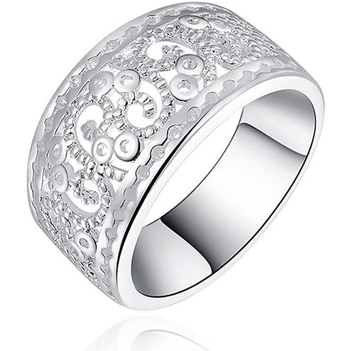 Bague En Cuivre Galvanise Avec Decorations En Zircone, Bijoux Delicats Et Tendance, Cadeau (8#)