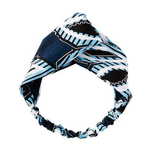 Bandeau Elastique Croise En Tissu Pour Femme (Bleu)