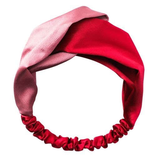Bandeau Elastique Croise En Satin Pour Femme (Bordeaux)