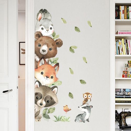 DéCoration De Chambre D'Enfant Stickers De Porte - AQSACOKIYA - Ourson D'Enfants Papier Peint DéCoratif Autocollants Amovibles