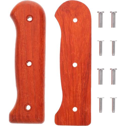 Checarzhn--No1-1 Ensemble De Manche De Coupeur De Chef Poignée De Couteau En Bois Poignées De Coupe De Cuisine De Remplacement Écrous Rivets Pour La Maison Restaurant Couteaux De Cuisine