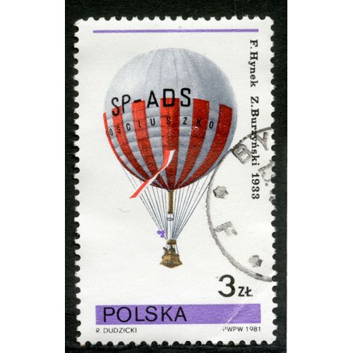 Timbre Oblitéré Polska, F. Hynek, Z. Burzynski, 1933, 3 Zl, 1981
