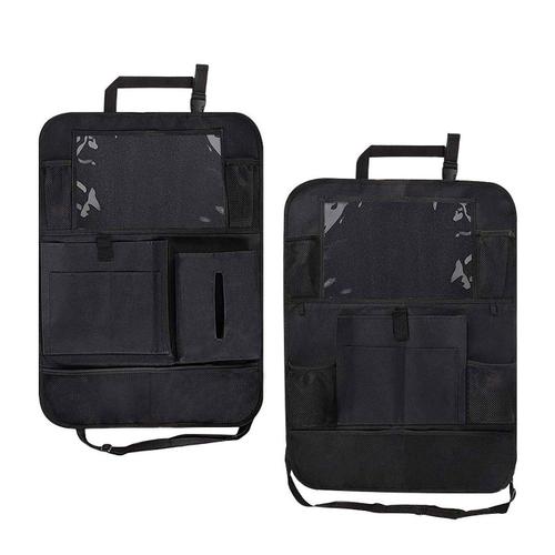 Support de Rangement pour SièGe ArrièRe de Voiture ÉCran de Presse Tablette Support D'Ordinateur Kickpad Serviette en Papier BoîTe de Livre Sac Multi-Stockage (Pack de 2), Noir