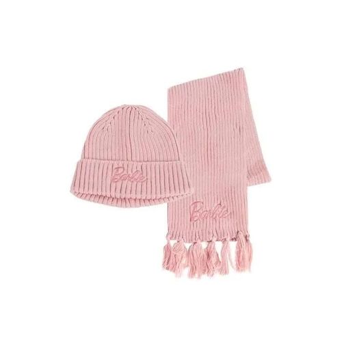 Ensemble - Cerda - Barbie - Écharpe Et Bonnet - Doux Tissu - Rose
