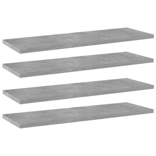 Vidaxl Panneaux De Bibliothèque 4 Pcs Gris Béton 60x20x1,5cm Aggloméré